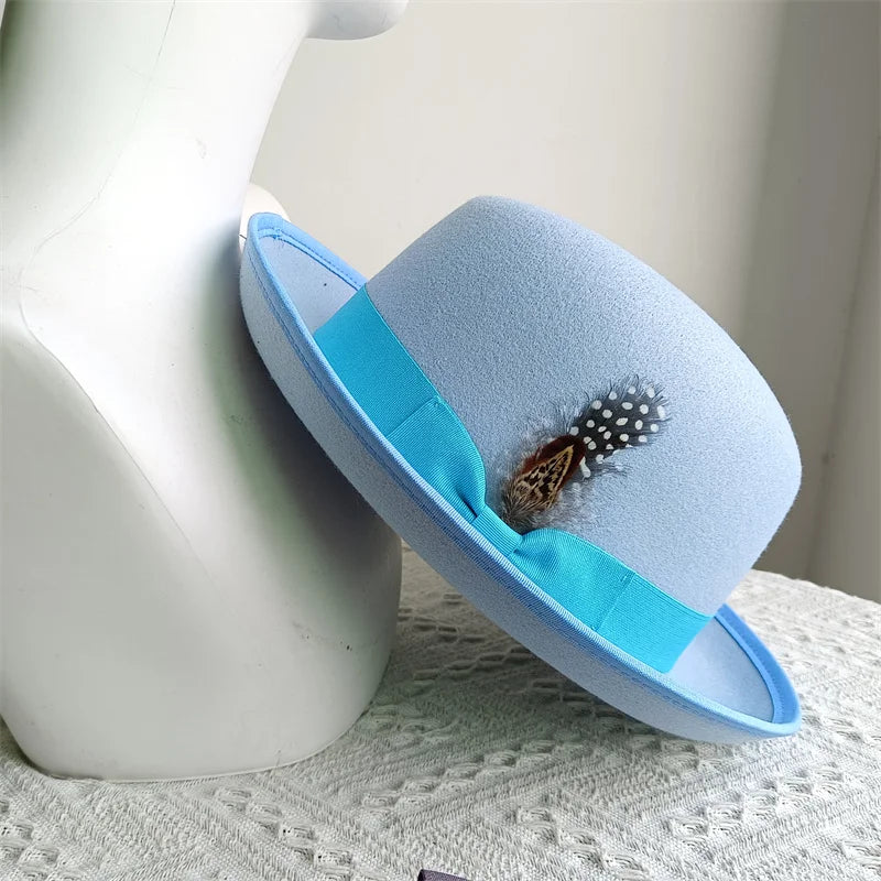 Green Retro Men's Spring Hat Unisex Men's Bow Women's Curved Brim Wide Brim Sun Hat Straw Hat Beach Hat sombrero hombre