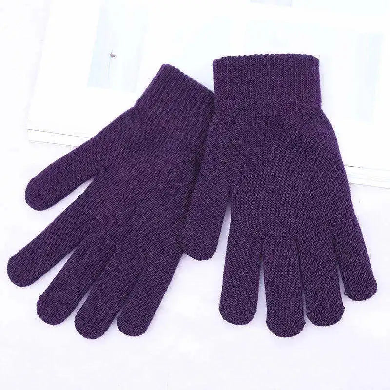 Women Knitted Gloves Autumn Hand Warmer Winter Thicken Full Finger Mittens Short Wrist Warm Gloves Unisex Outdoor Gloves
