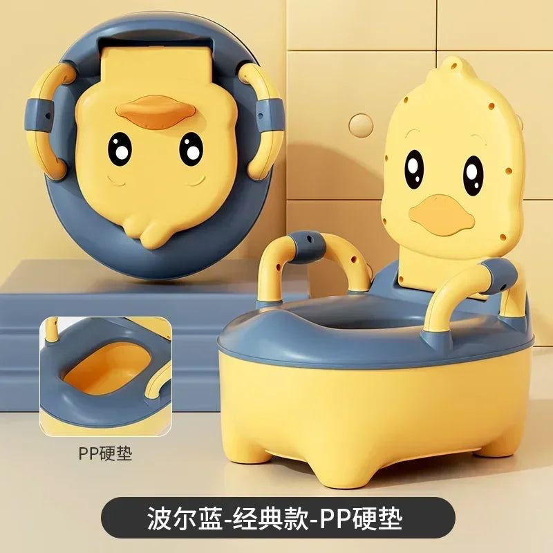 Potty Training Toilet for Kids Household Cute Cartoon Duck Soft Hard Cushion Clamshell Waist Guard Toilet Baby Toilet Supplies