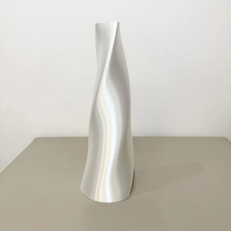 New Modern Style 3D Printed Flower Vase Swirl Pattern Aesthetic Floral Display for Living Room Desktop Decor