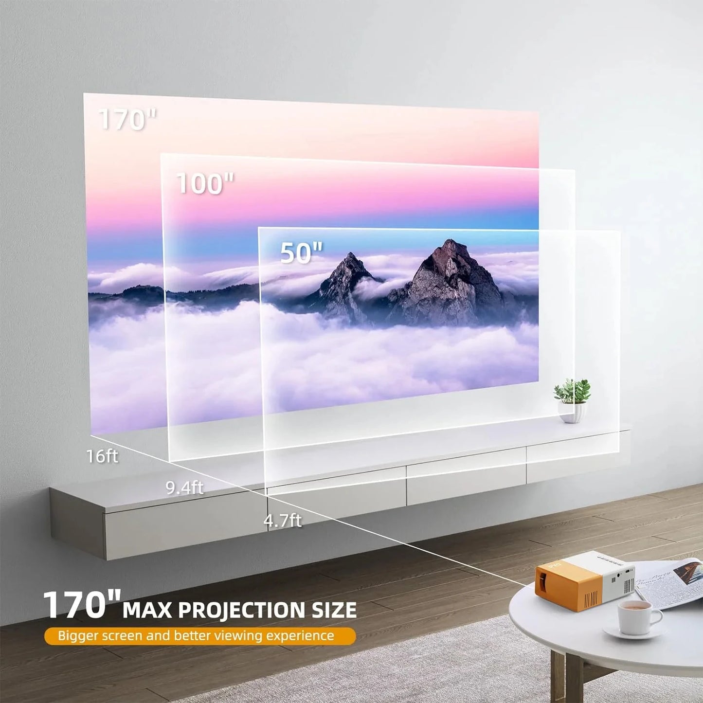 YG300 Mini HD 320x240p Outdoor Projector Home theater LED Videoprojector Projector Portable YG300 LED Smart Projector for Travel