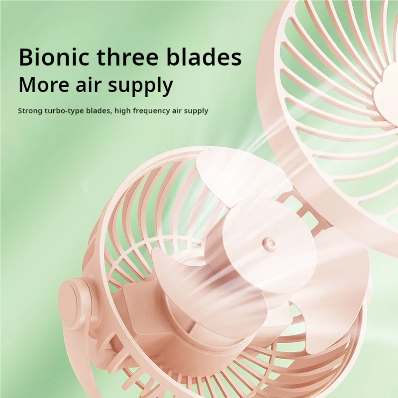 2024 Clip Fan Mini Fan Silent Portable Dormitory USB Dual Electric Long Life Desktop Fan Cooling Appliances Adjustable