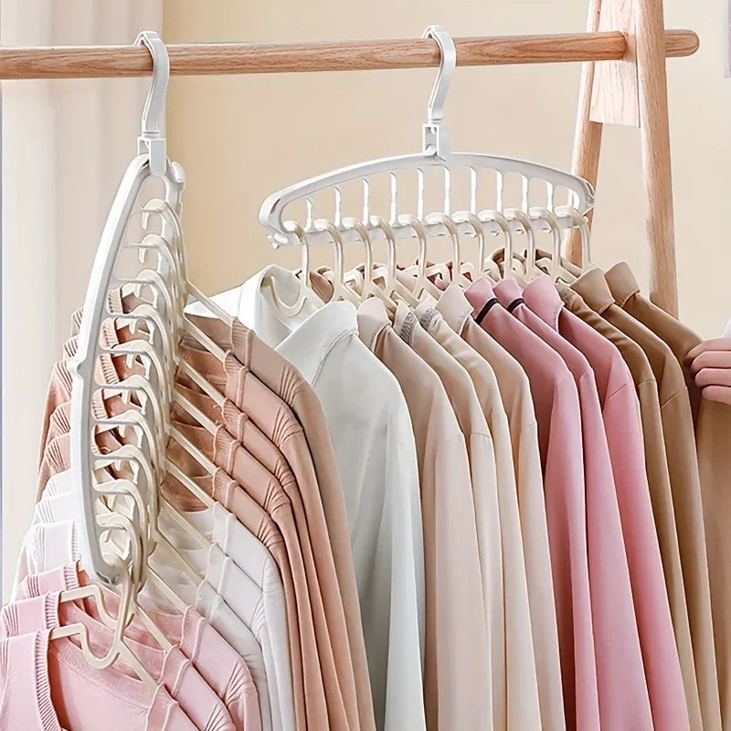 Rotating clothes hanger for both horizontal and vertical use,multifunctional clothes hanger,for household clothes drying storage