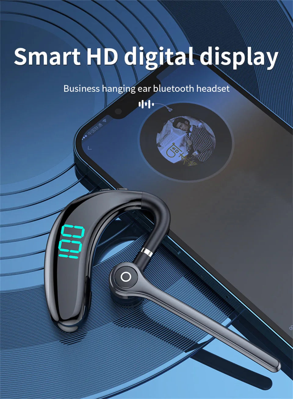 Wireless Bluetooth Headphones With Microphone Earphones Handsfree Noise Canceling Headset For Talking Business Driving Audifonos