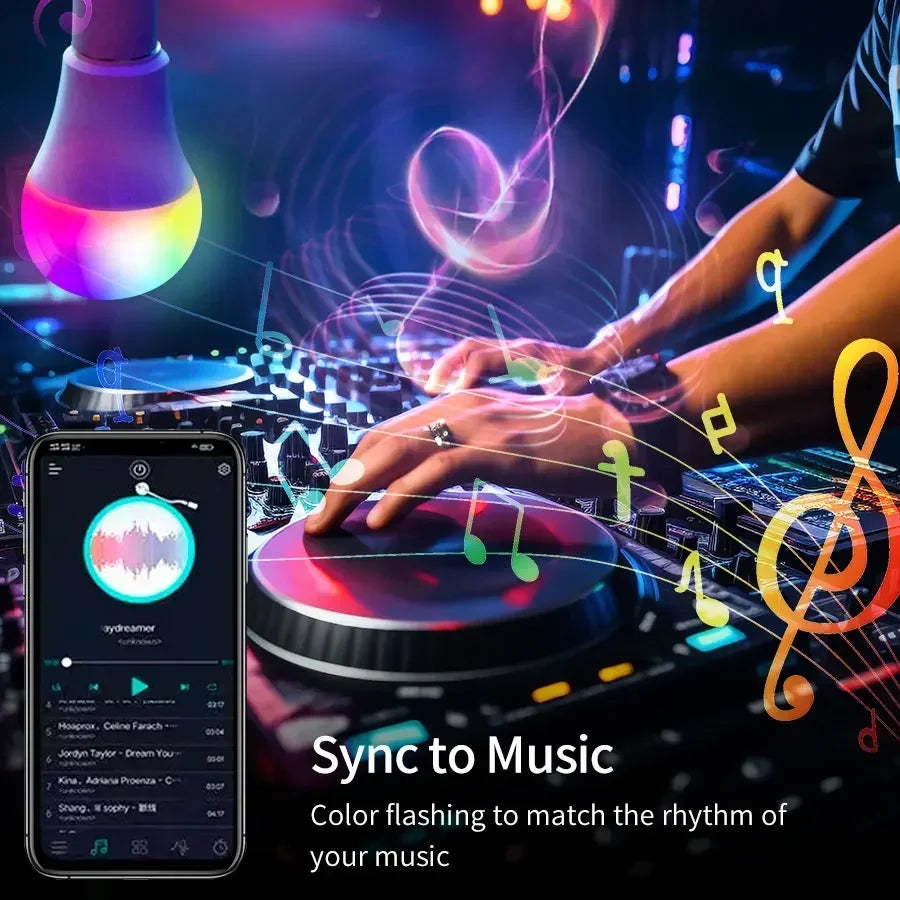 E27 Smart Bulb Tuya Bluetooth Smart Light Bulbs LED Lamp RGB 9W 15W 220V Smart Life APP Control LED Bulb Smart Home Automation