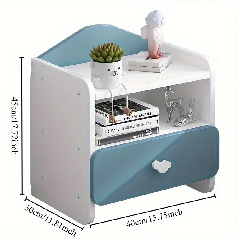 Modern Double Drawers Nightstand Kid Cute Dressing Bedside Table Household Multifunctional Girl Small White Cabinet Furniture