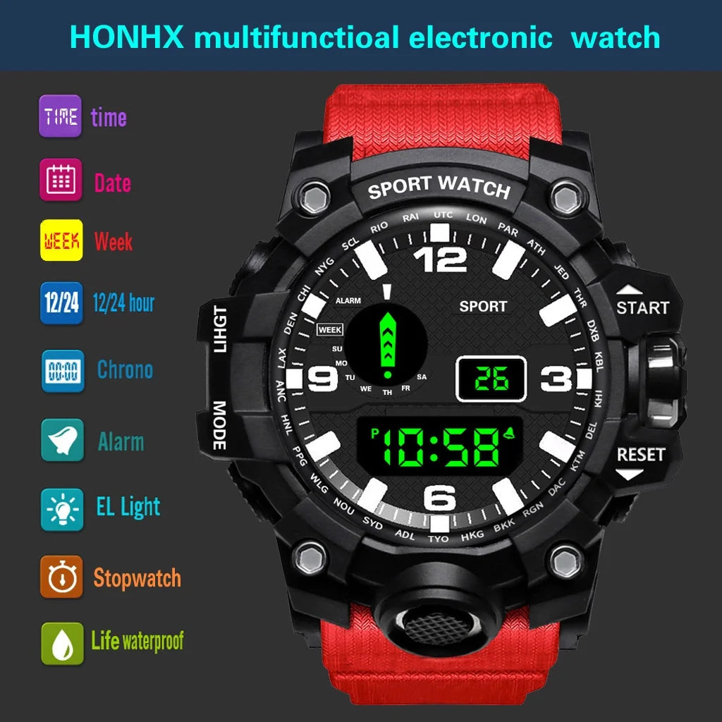 Multifunctional outdoor men's casual electronic watch men and women students fashion running sports watch