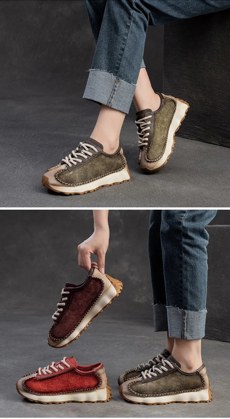 Koznoy 3cm Suede Cow Genuine Leather Mixed Color Preppy Girl Vulcanize Platform Wedge Summer Ladies Spring Autumn Comfy Fashion