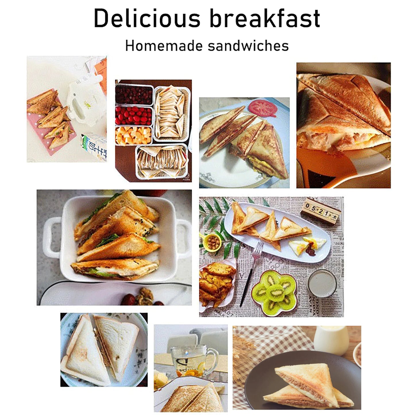 Electric Waffle Maker Panini 750W Sandwich Maker Cooking Kitchen Appliances Breakfast Waffles Machine Non-stick Iron Pan Sonifer