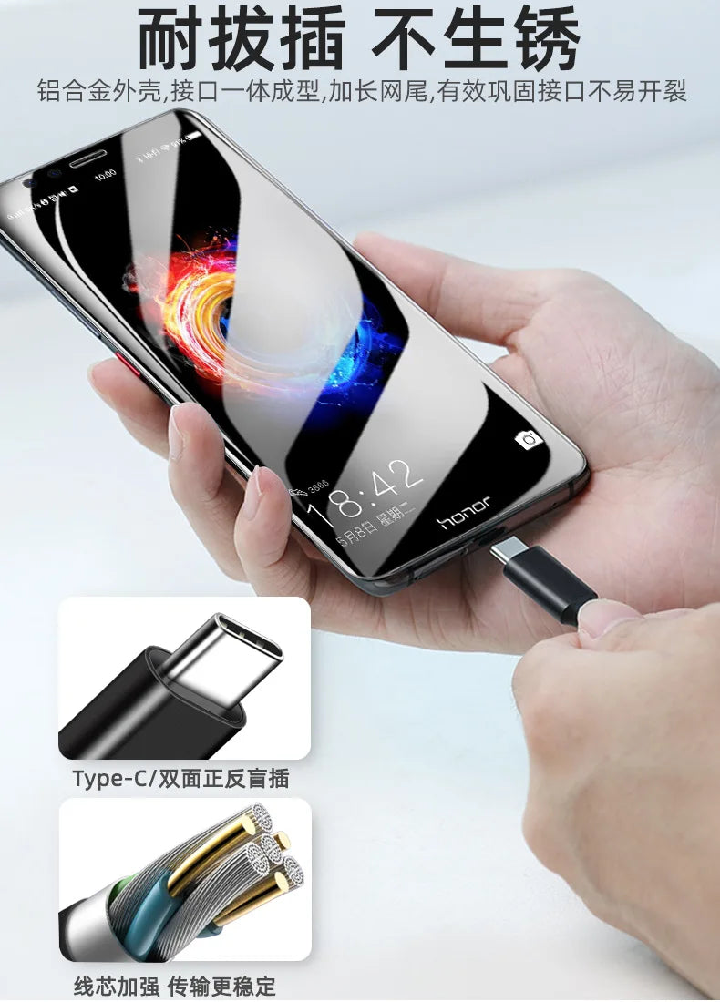 Type C 5A PD 100W Fast Charging USB-C Data Cable 20cm/50cm/1/2/3m PD 3.0 High Power Quick Charging for Mobile Phone USB C Type-C