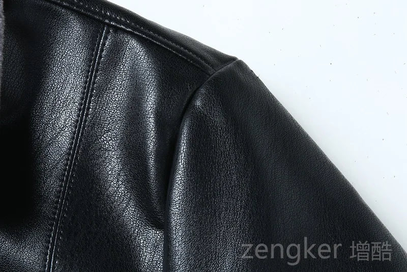 Large size men's PU leather jacket male tide winter extra large men loose man leather jacket fleece 7XL 6XL waterproof jacket