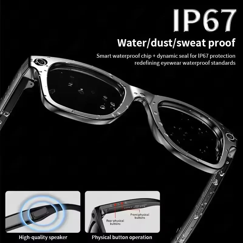 2025 New Upgrade smart glasees With Camera Video Recording AI Photo Recognition Bluetooth Call Translation Voice Sunglasses Man