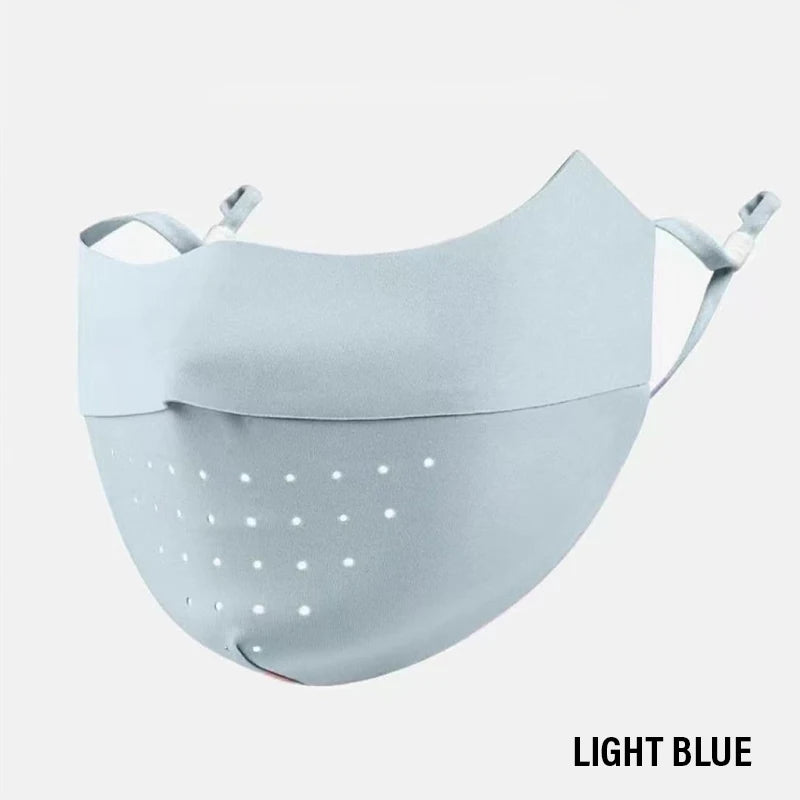 Summer Ice Silk Face Mask UV Sun Protection Respirator Men Women Adjustable Breathable Mask for Outdoor Running Cycling Sports