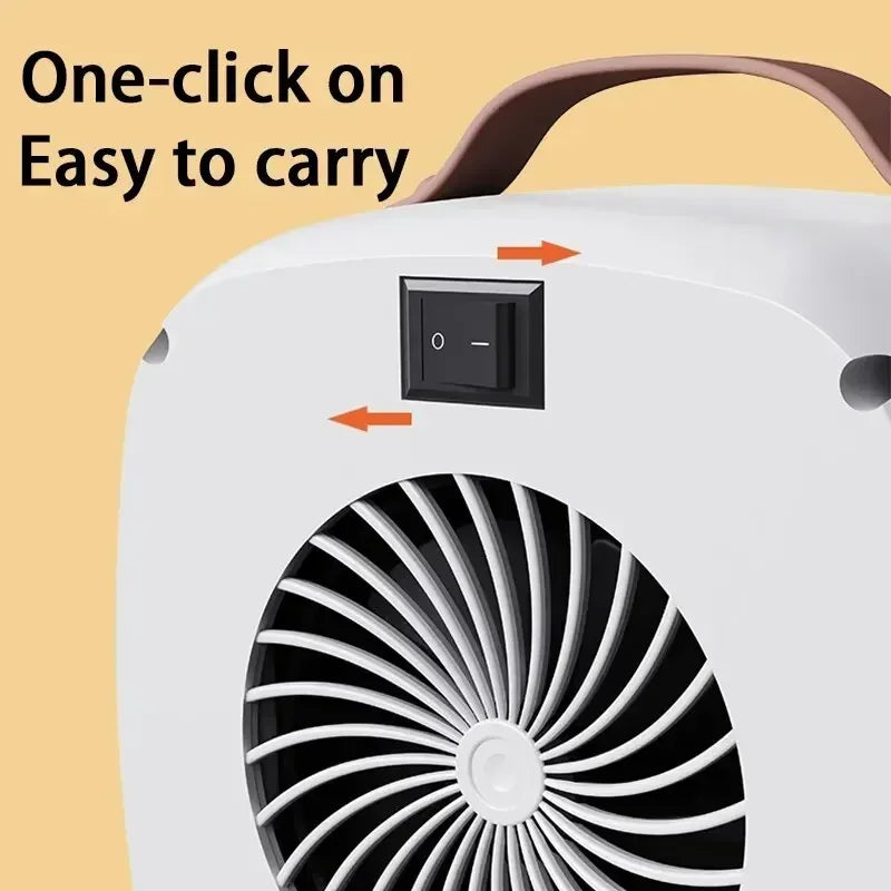 Home mini multifunctional air heater, USB silent powerful small square heater, fast heating fan, office desktop electric heater.