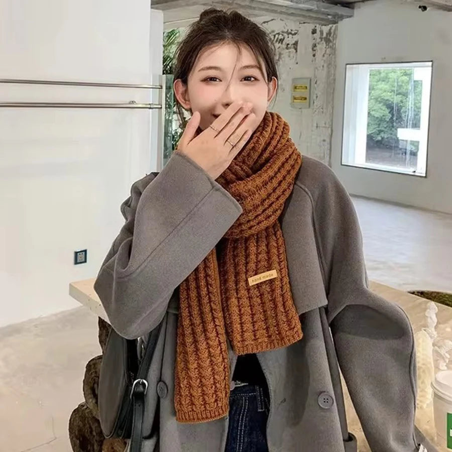 Winter Scarf Women Mens Thick Cable Knit Wrap Chunky Long Warm Scarf for Travel Office Warm Cashmere Scarves Neckercheif