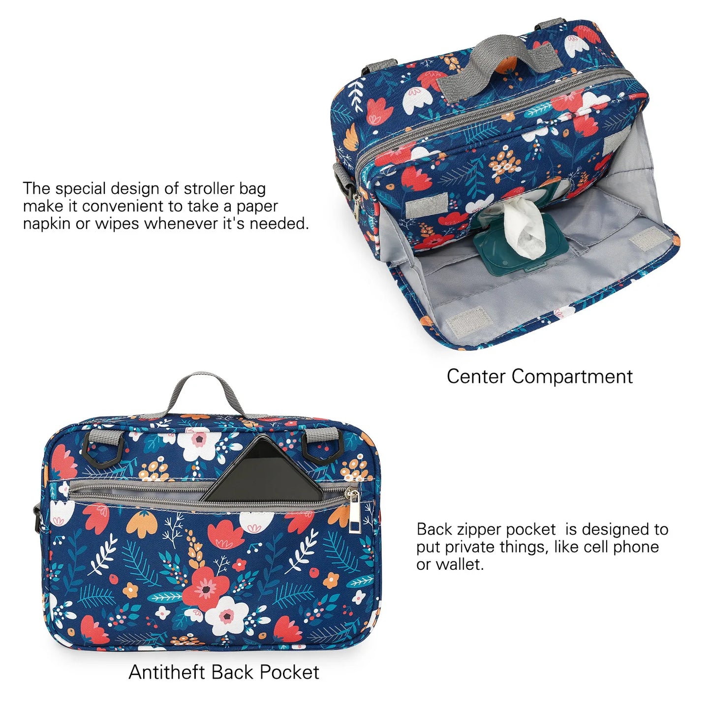 Mummy Diaper BagStroller Organizer Bags Mummy Large Capacity Travel Hanging Bag Bottle Holder Pram Diaper Bags Baby Stroller Bag