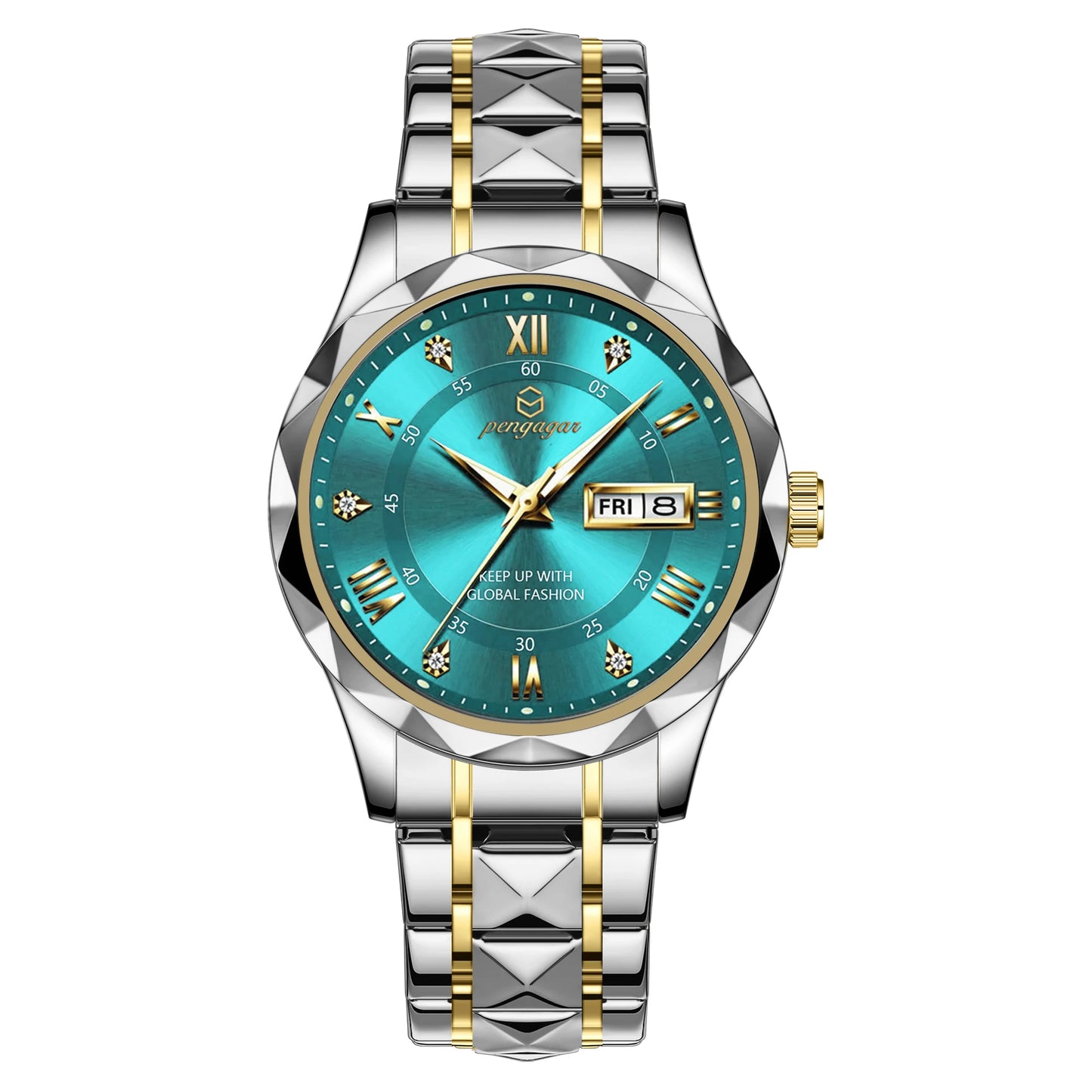 PENGAGAR Luxury Square Sport Man Wristwatch Waterproof Luminous Chronograph Quartz Men's Watches Stainless Steel Men Watch Reloj