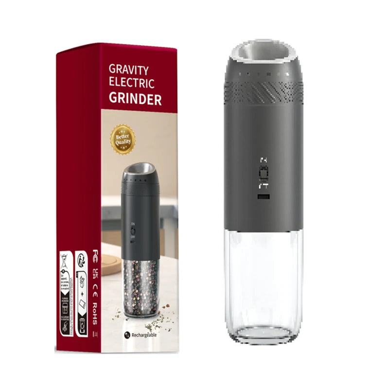1/2PCS Electric Salt And Pepper Grinder with LED Light Gravity Sensing Adjustable Spice Mills Cordless Automatic Kitchen Gadget