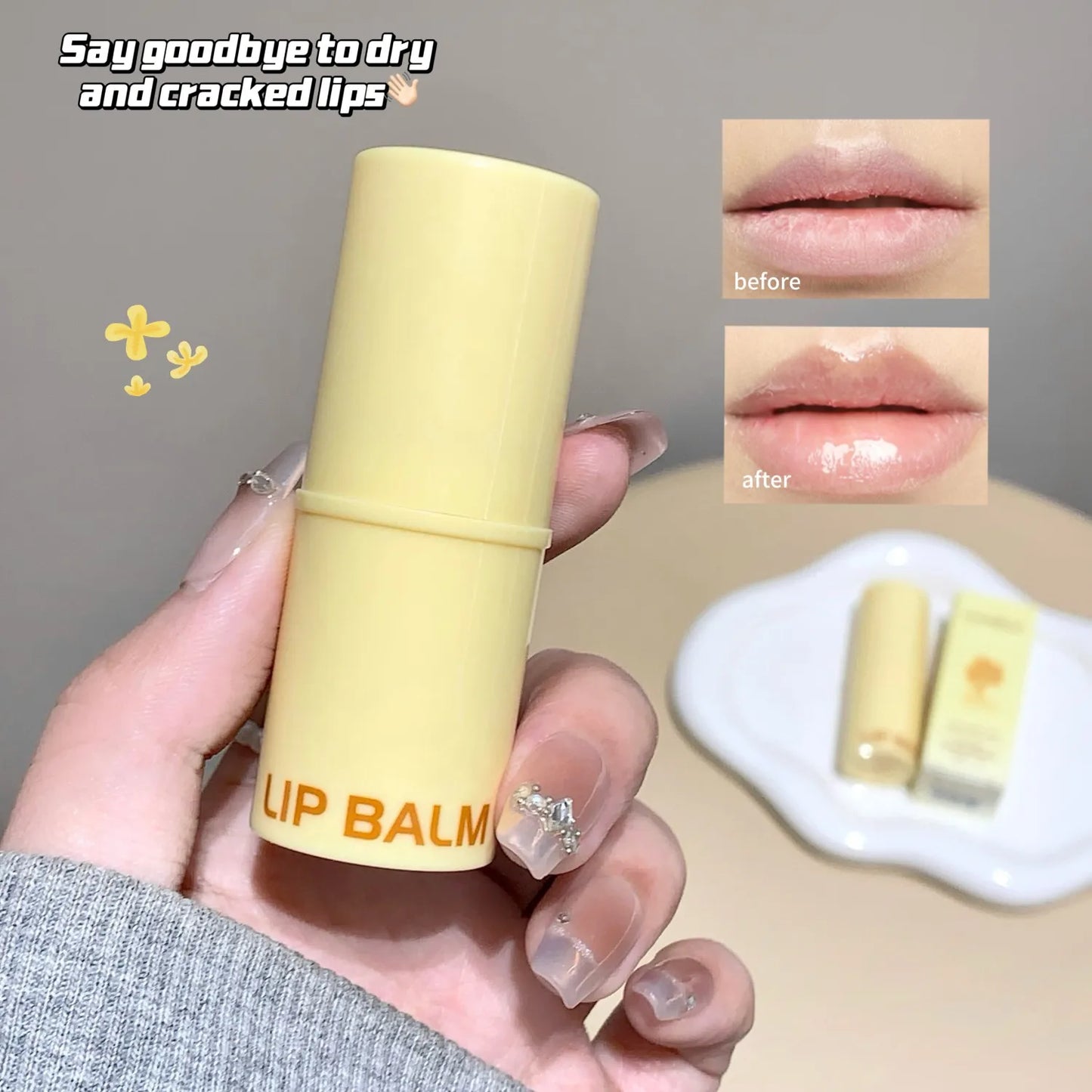 3-Color Lip Balm - Osmanthus, Jasmine Tea, and Grape Scents ,lip care, hydrating and nourishing