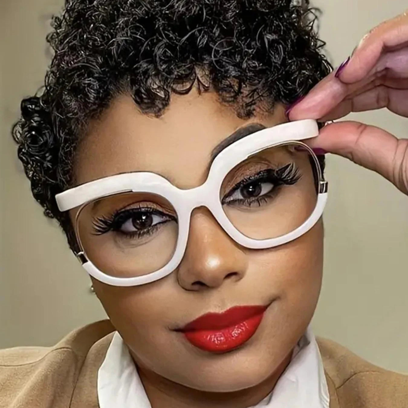 Fashion Owl Shapes Frame Glasses for Women Trendy Clear Lens Eyewear