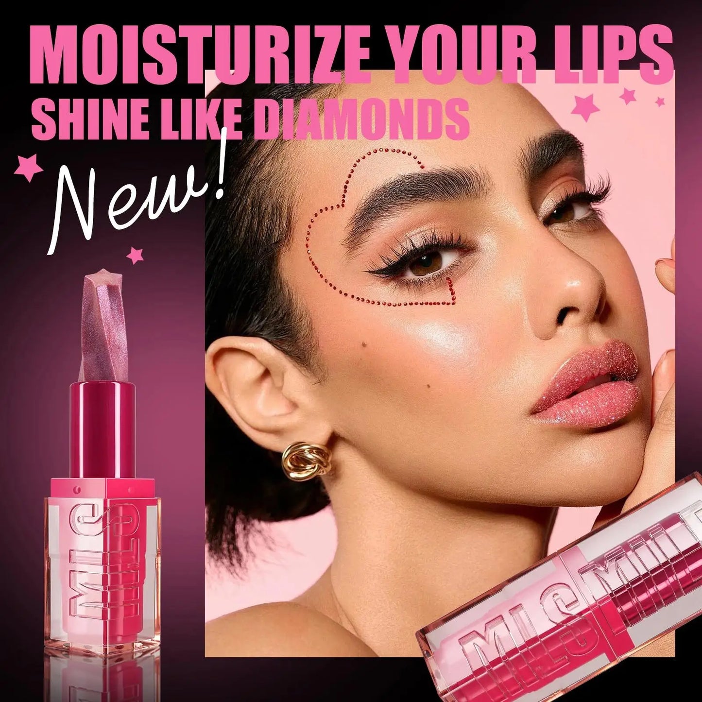 Spiral Star Lipstick Moisturizing Waterproof Matte Glitter Marble Non Stick Long Lasting Lip Gloss Pearlescent Shine