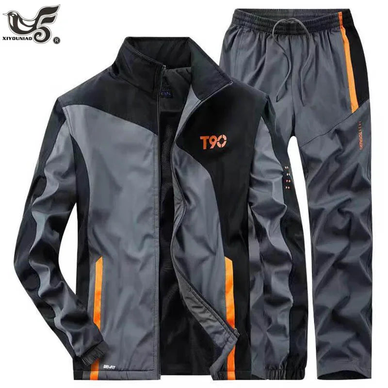 Hoodies & Sweatshirts Tracksuit Men Sets Spring Autumn Gym Jogging Running Sports Suits Jacket + Sweatpants Men Brand Clothing