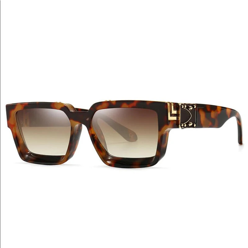 2024 Brand Rectangle Sunglasses Women Men Shades Retro Square Black Sun Glasses Eyewear Trendy Punk Eyeglasses For Male UV400