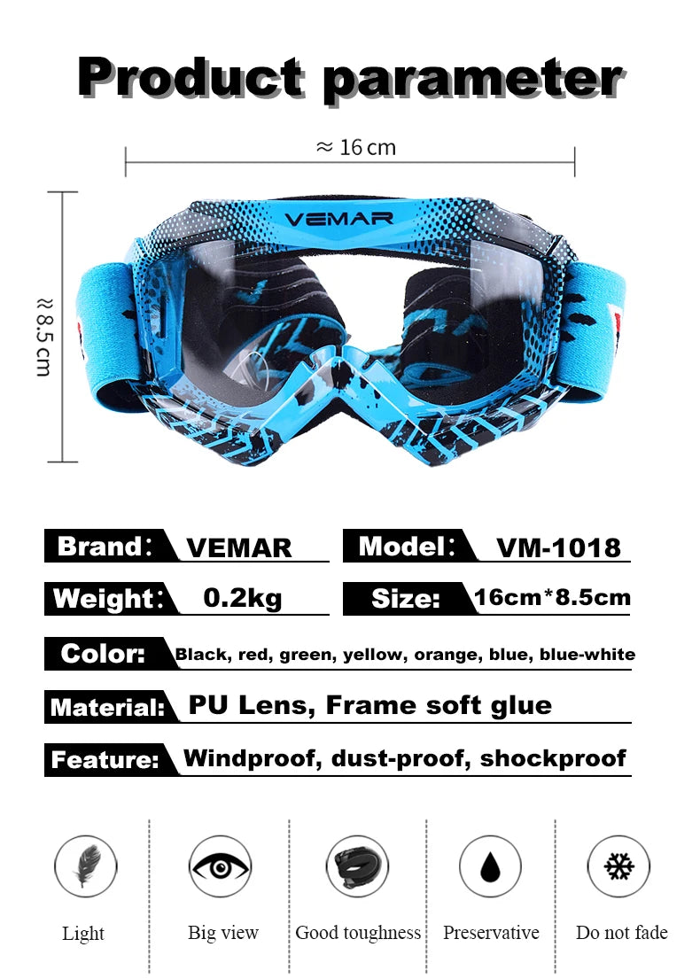Professional Children Motocross Goggles Kids Motorcycle Glasses Kid MX MTB Off-Road Dirt Bike Child Goggles For MX Helmet