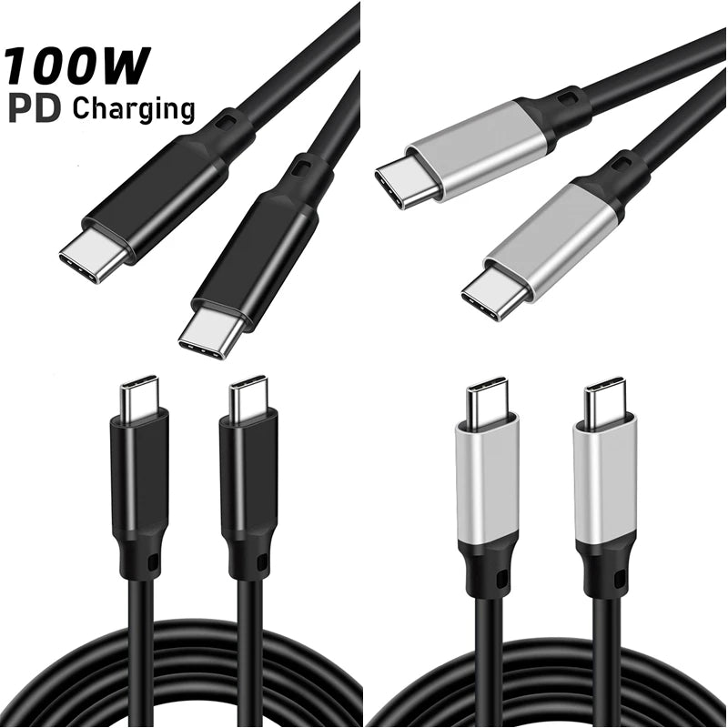 Type C 5A PD 100W Fast Charging USB-C Data Cable 20cm/50cm/1/2/3m PD 3.0 High Power Quick Charging for Mobile Phone USB C Type-C