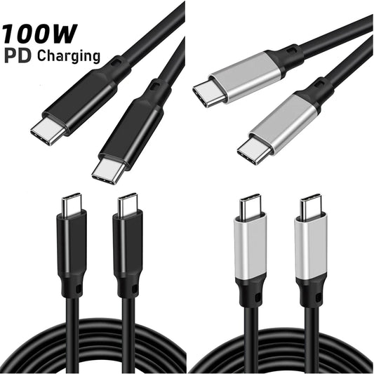 Type C 5A PD 100W Fast Charging USB-C Data Cable 20cm/50cm/1/2/3m PD 3.0 High Power Quick Charging for Mobile Phone USB C Type-C