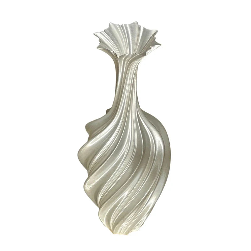 New Modern Style 3D Printed Flower Vase Swirl Pattern Aesthetic Floral Display for Living Room Desktop Decor