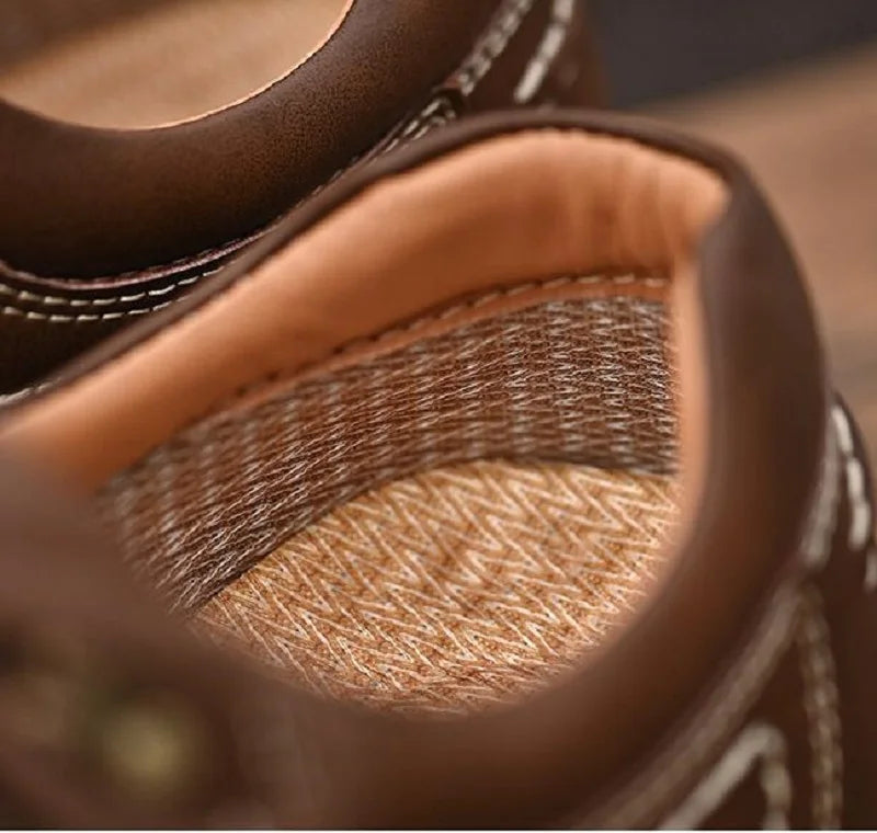 Men's Work Shoes Luxury Brand Leather Outdoor Casual Shoes for Men Dress Shoes High Quality Comfy Thick Bottom Shoes D2A54