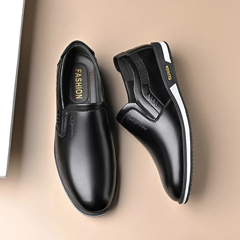 Large Size Spring Autumn New Business Office Casual Men's Shoes Fashionable and Versatile Flat Bottomed Sleeve Mouth Men's Shoes