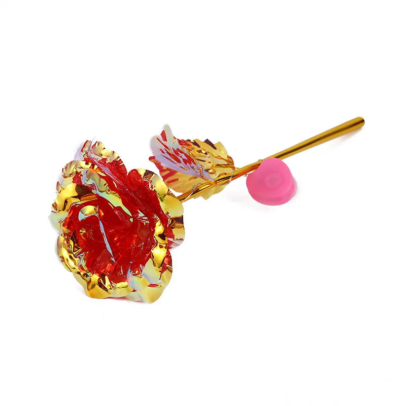 Led Valentine's Day Mother's Day Gift 24K Foil Plated Roses Artifical Flowers Wedding Decor Lover Lighting Roses Creative Gift