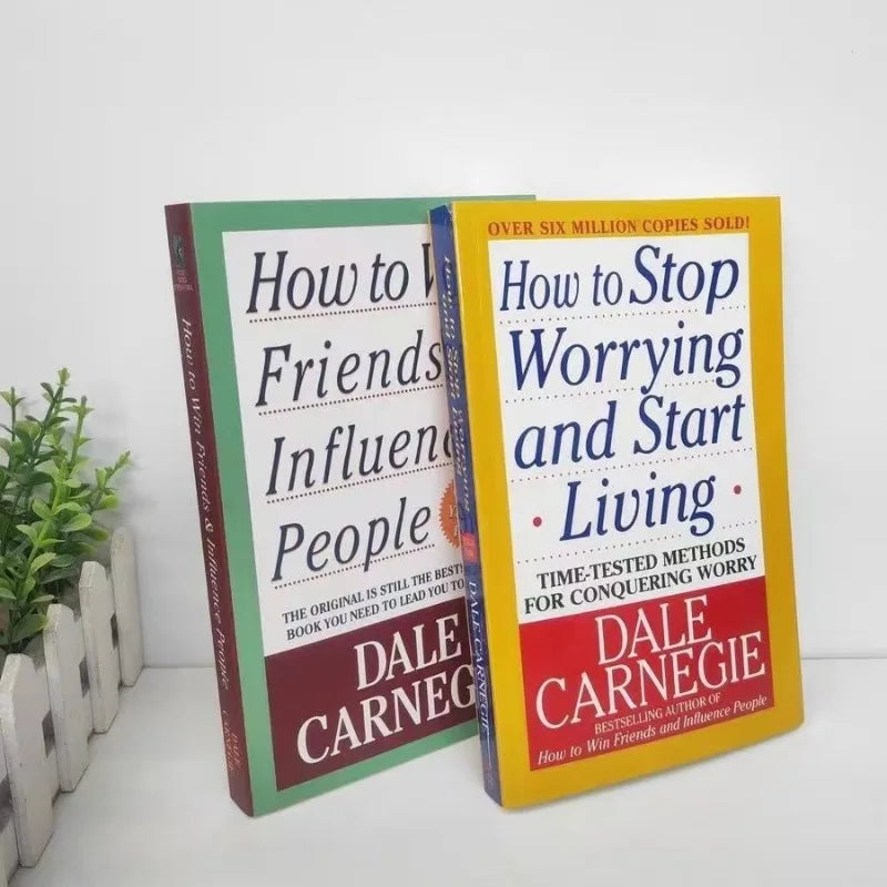 2 Books/set By Dale Carnegie How To Win Friends & Influence People And How to Stop Worrying And Start Living In English