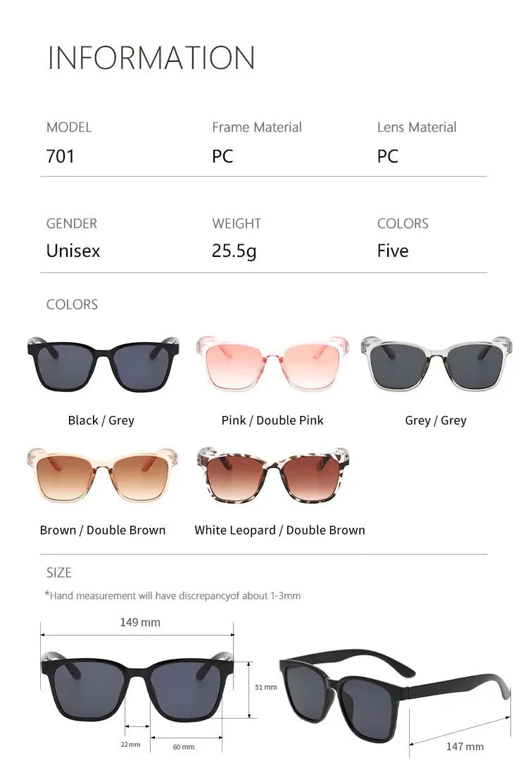 Retro Classic Vintage Square Sunglasses Women Oversized Sunglasses Women Men Retro Leopard Luxury Sun Glasses UV400 Glasses