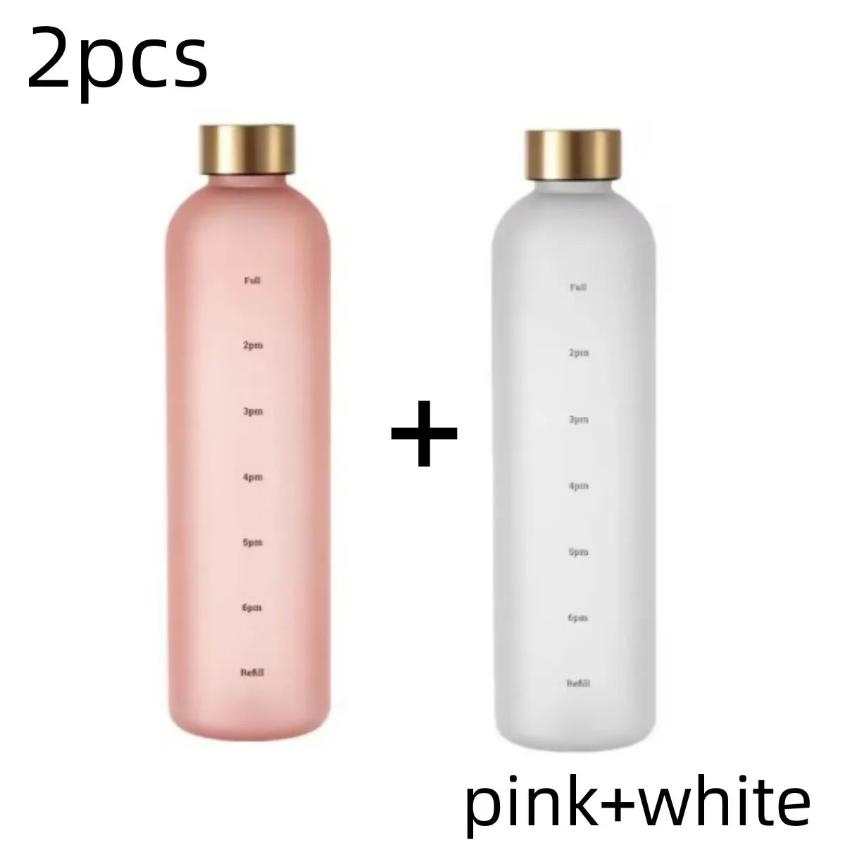 1L Water Bottle with Time Marker 32 OZ Fitness Sports Outdoor Travel Portable Leakproof Drinkware BPA Free Frosted Drink Bottles