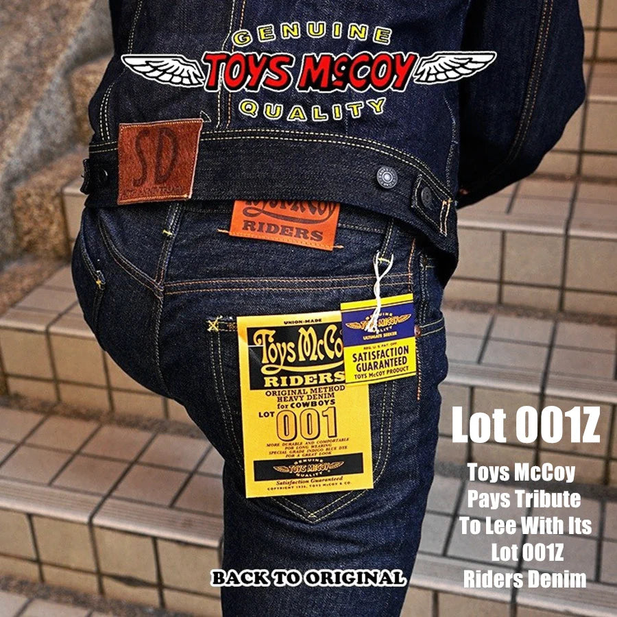 TOYS McCOY LOT 001Z pays tribute to LXX (taxi driver) left twill retro red ear jeans