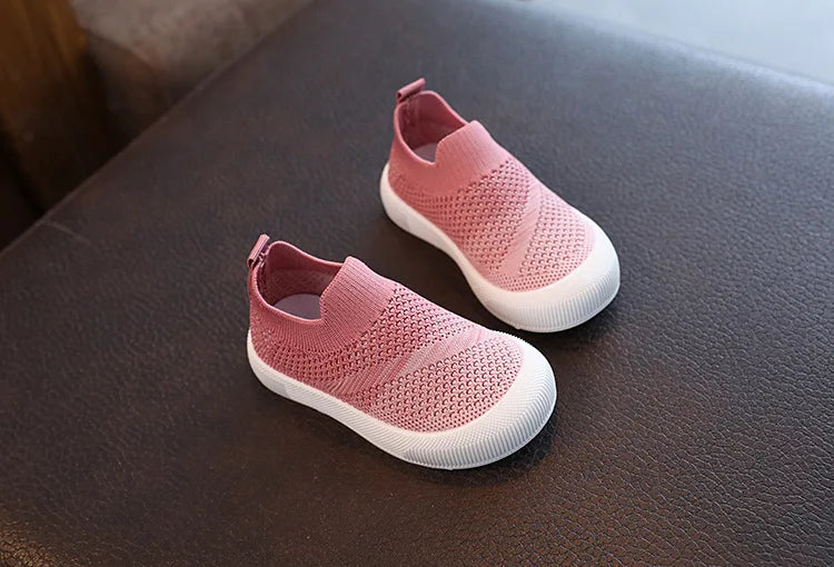 Size 20-31 Children Shoes Spring Autumn Kids Sneakers Soft Breathable Mesh Boys Slip-on Shoes Patchwork Color Girls Shoes