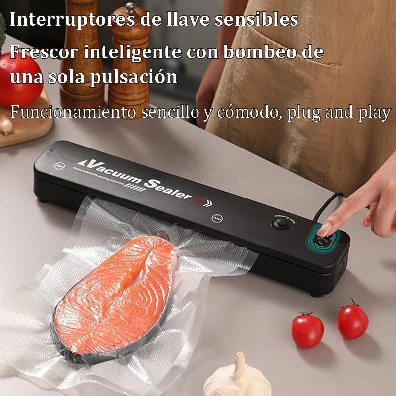 Small Automatic Vacuum Sealing Machine Food Saver Compact Fully Automatic Plastic Sealing for Cooked Food and Food Preservation