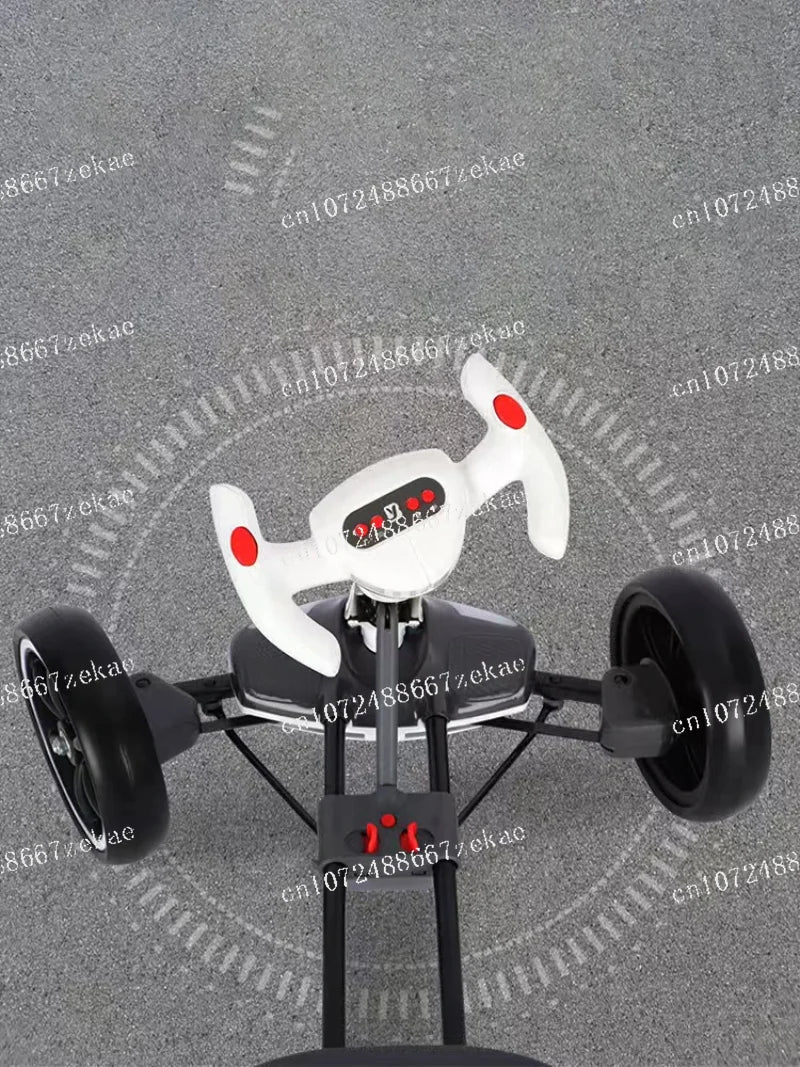 Karting electric four wheeled cart, foldable and seatable, portable and lightweight, no installation required