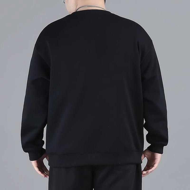Men's Plus Size Sweatshirts 1XL-7XL Loose Pullover Comfortable Casual Printed Round Neck Tops Male Long Sleeve Shirt 110-185KG