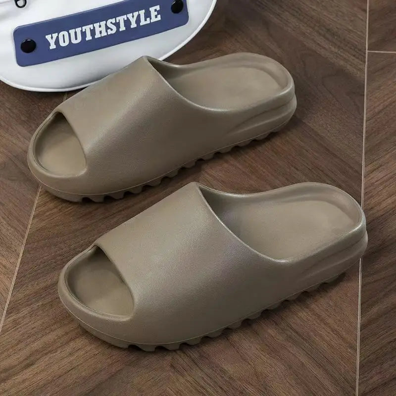 New Slippers Yezy Men'S Summer Thick Sole Large Size Sports Anti Slip Stepping Sensation Coconut Cool Slippers Women'S Summer