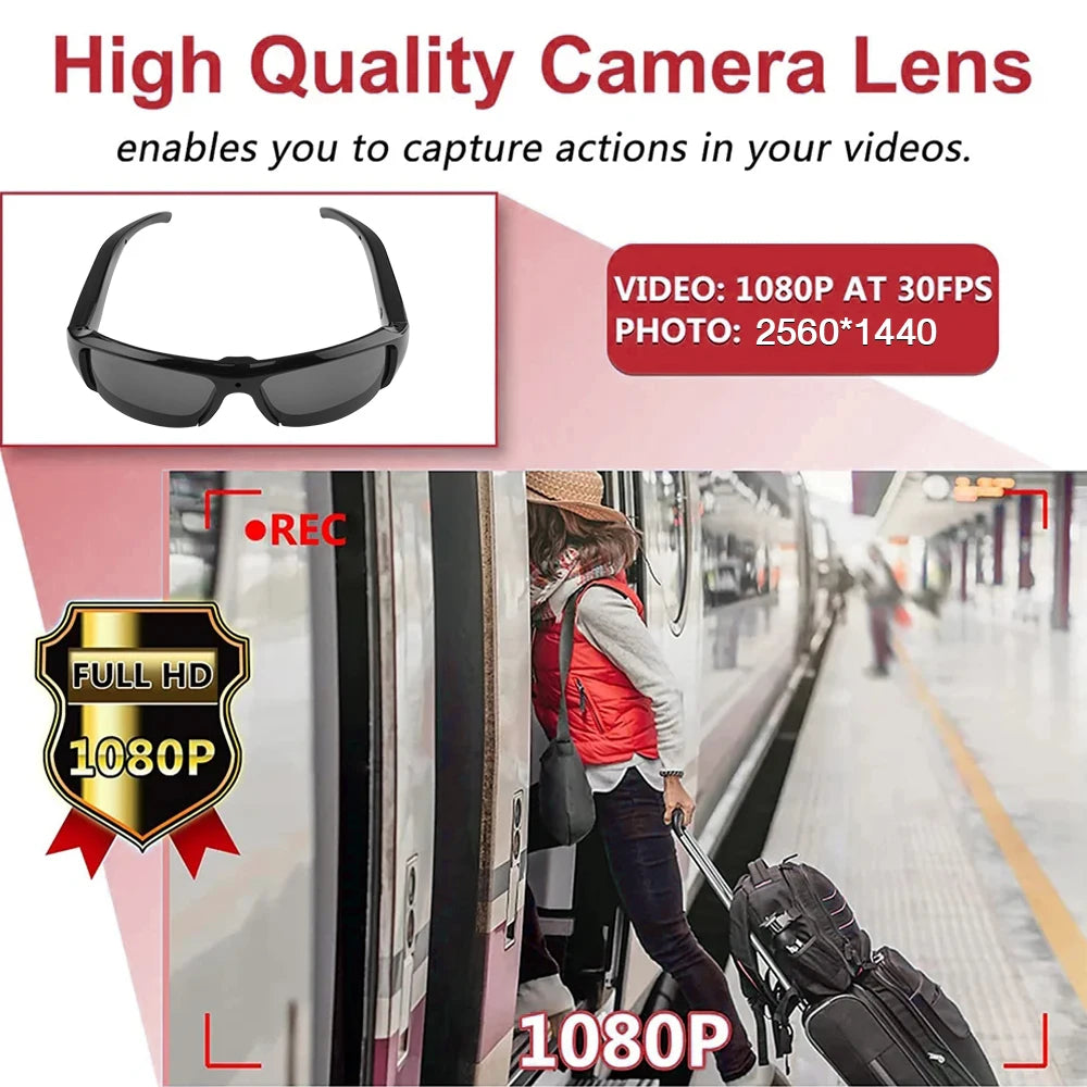 New Glasses With 1080P Outdoor Sports Camera Mini Wifi Intelligent Headset Glasses 110 Wide Angle Lens APP Control Action Camera