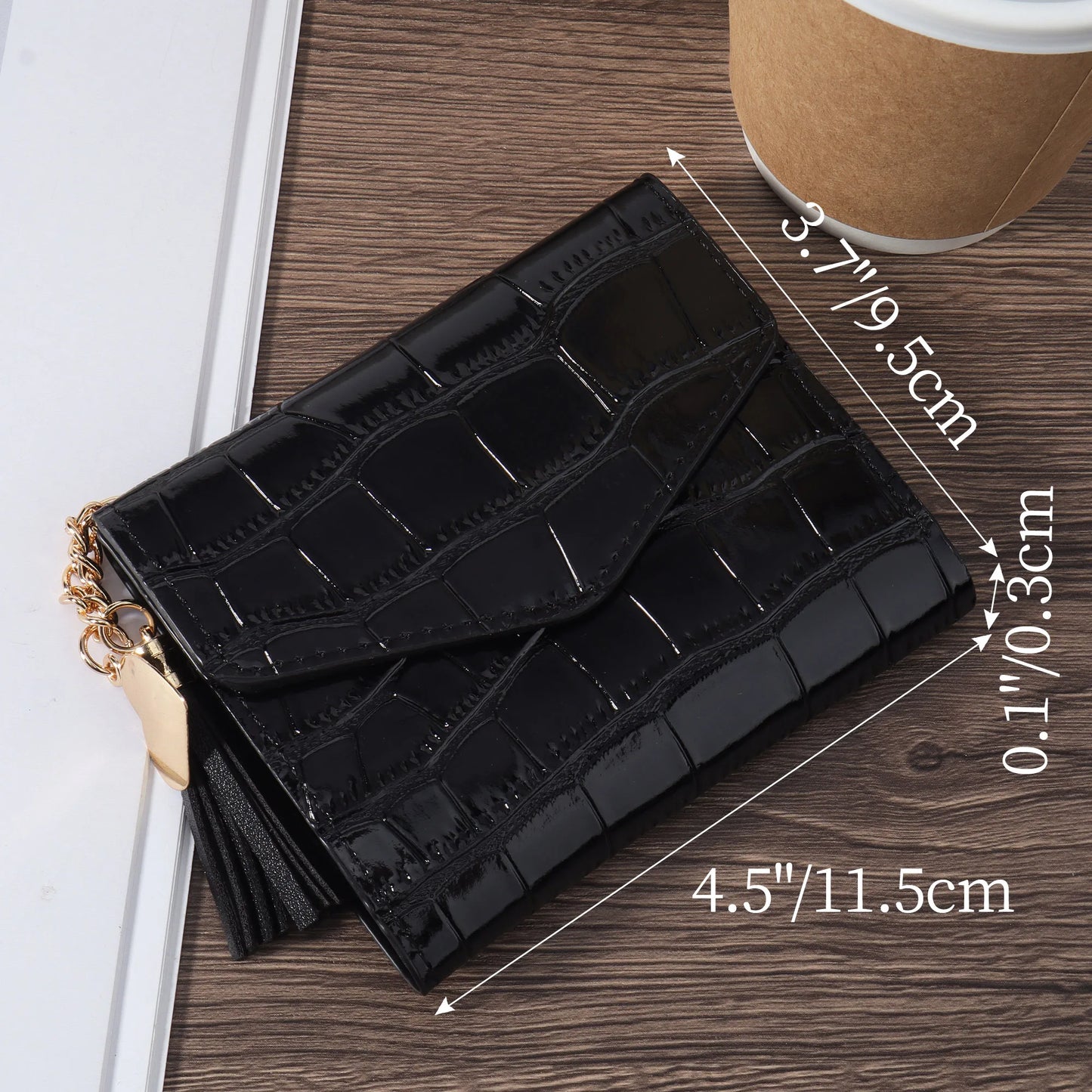 Fashionable metal heart-shaped and tassel decorated small wallet coin pocket small wallet three fold women's wallet mini, women'