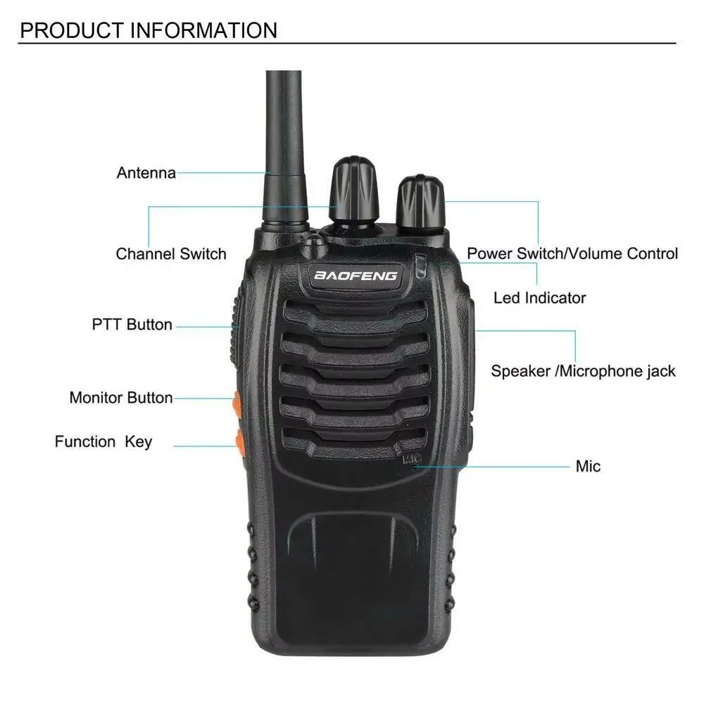 2pcs/lot  Wholesale Original Baofeng BF-88E 5km Long Range Walkie Talkie Two Way Radio Channel 16 self-driving travelling