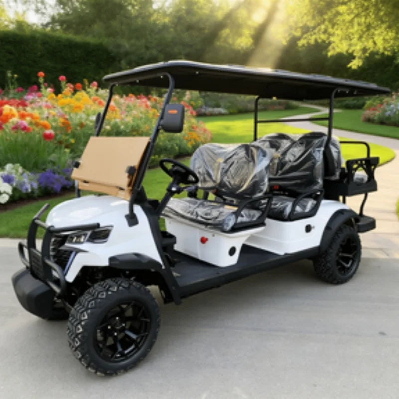 China New 4+2 6 Seat Electric Car Low Speed Electric Off-Road Vehicle Folding Seat Electric Golf Cart With 60V 72V Battery
