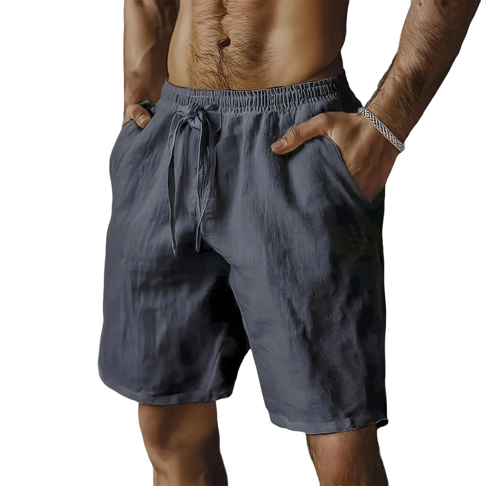 Summer New Men's Breathable Shorts Hawaii Beach Short Pants Male Solid Color Trousers Loose Lightweight Short Streetwear
