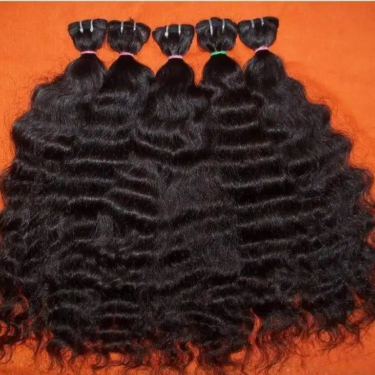 100% Virgin Indian Bulk Human Hair Pure Remy with Loose Deep and Natural Wave Styles Natural Color