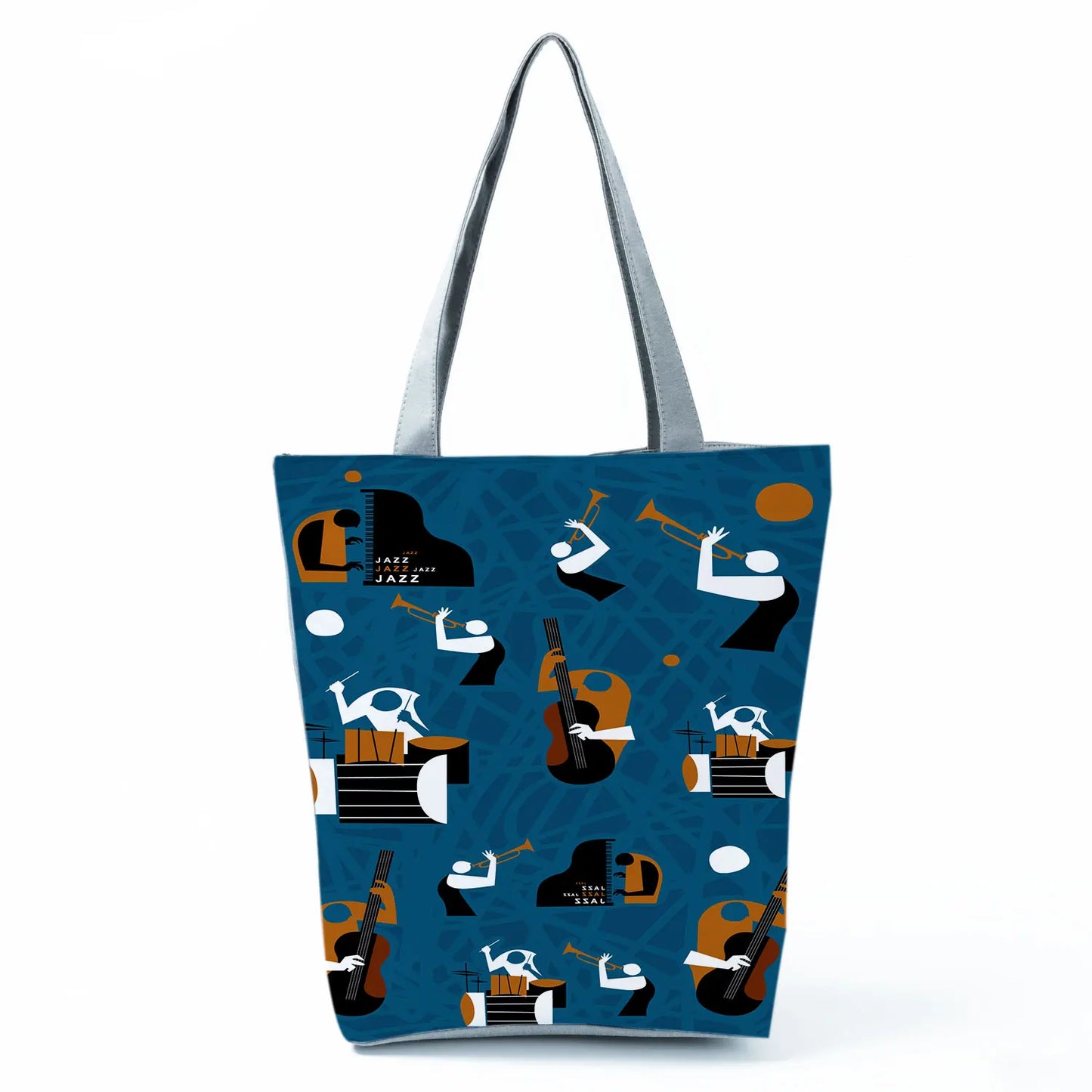 Golden Afro Woman Printed Handbags Pretty Fashion Shoulder Bag Eco Portable Shopping Bag High Capacity Beach Bag Practical Tote